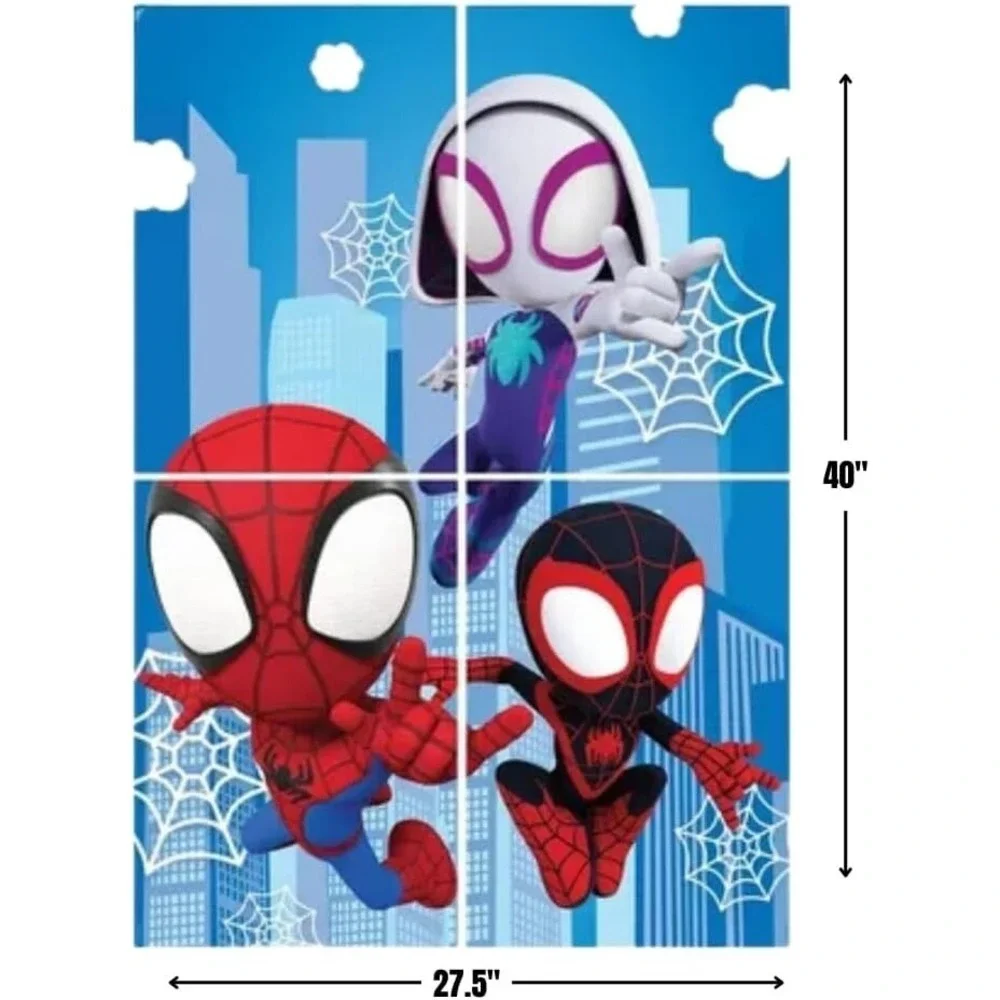 Marvel Spidey Amazing Friends Backdrop with Props Kids Birthday Party Decoration